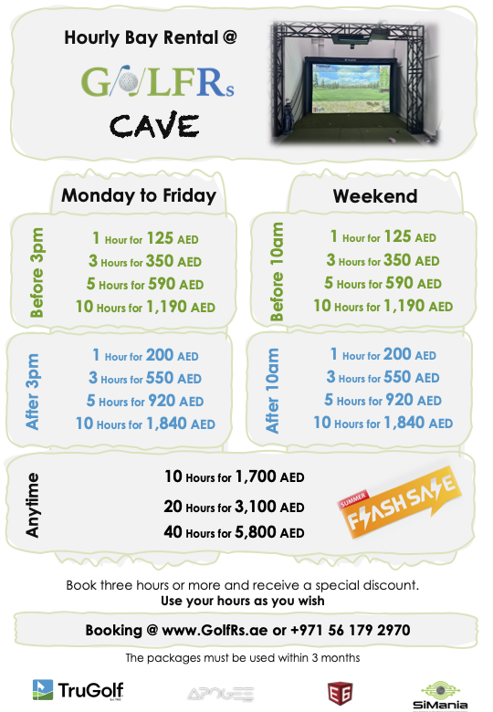 GOLFRs Cave Hourly Bay Rental Simania